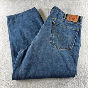 Levi's 560 Denim Jeans Men's Size 42x27 Med Wash Cotton Blue Relaxed Fit NEW